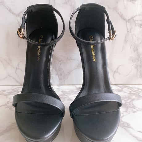 Cowhide high heel sandal