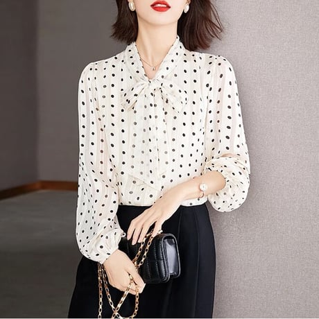 ribbon dot blouse