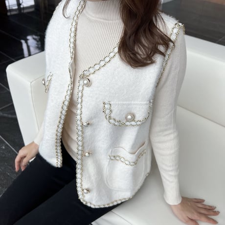 pearl button vest