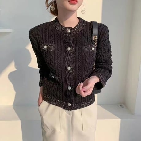 pearl button knit cardigan