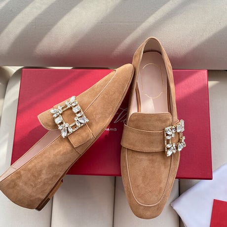 suède bijou flat shoes