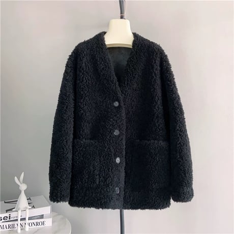 ウール vneck coat