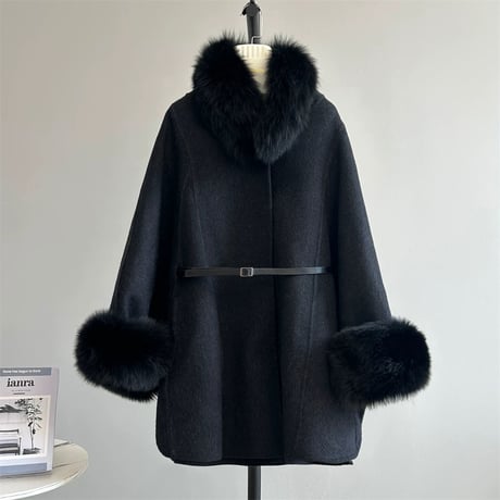 fox fur cape coat