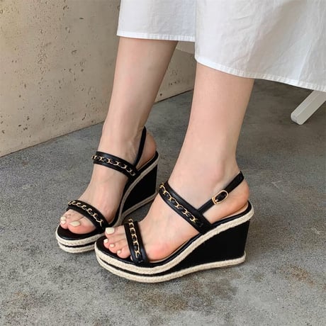 wedge chain sandals