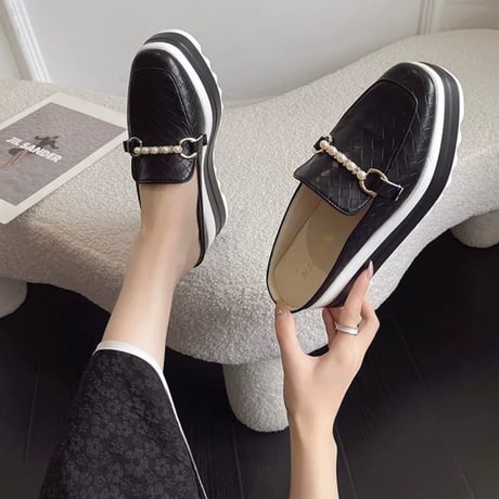 pearl chain platform summer loafer