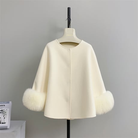 fox fur poncho coat