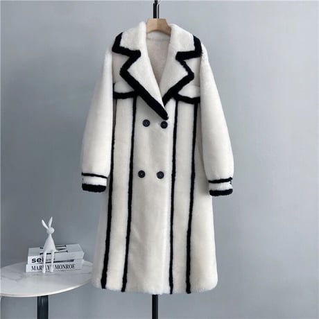 【ウール】bi-color long coat