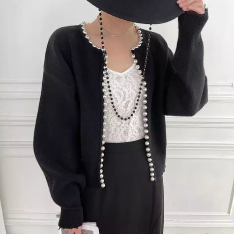 【高品質】pearl cardigan