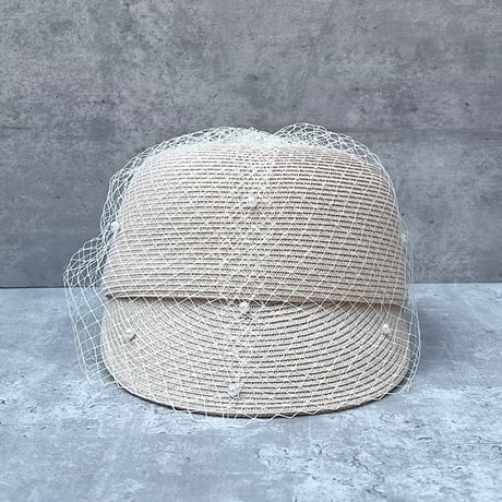 tulle straw cap