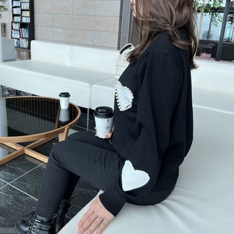 heart pearl cardigan
