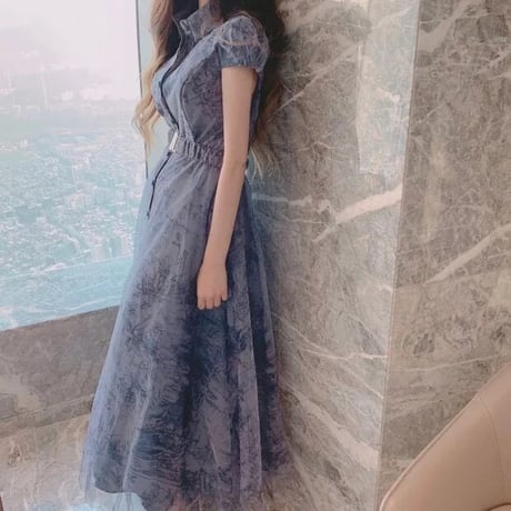 chiffon blue onepiece