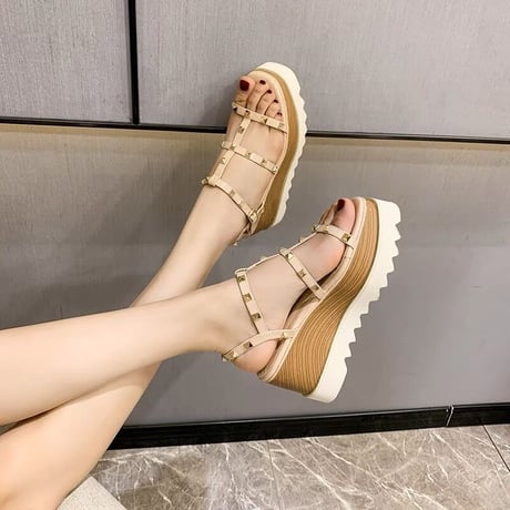 platform studs sandal