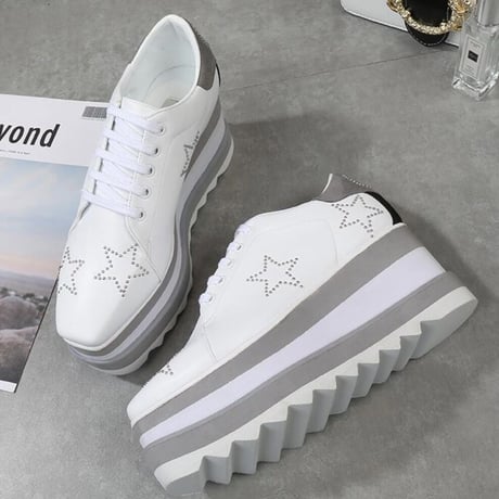 【即納】size%（21.5cm）本革 platform star shoes