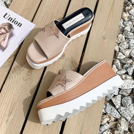 【本革】platform star sandal