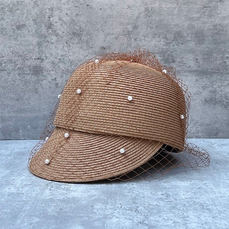 tulle straw cap