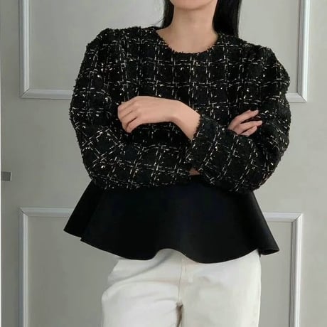 tweed peplum tops