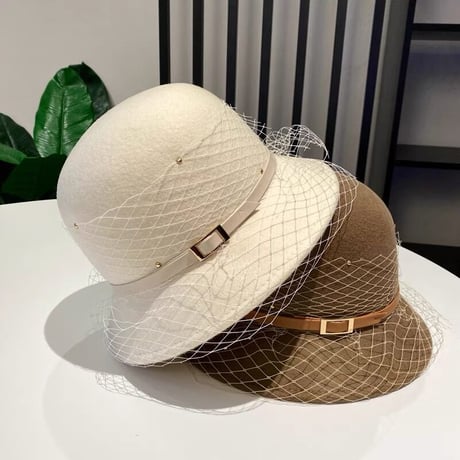 tulle wool hat