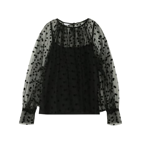 see-through dot blouse