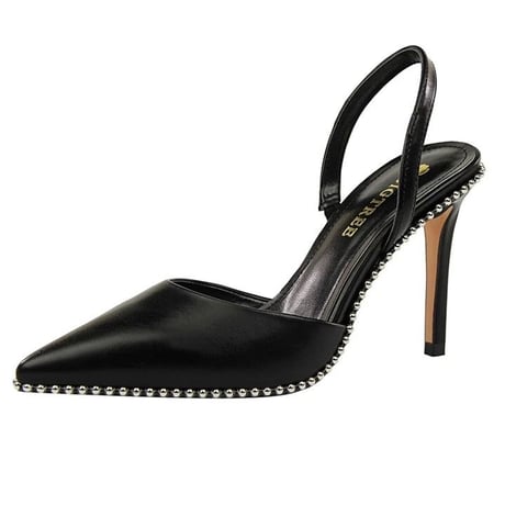 Studs line ankle strap pumps