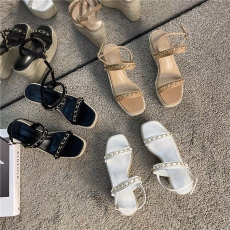 wedge chain sandals