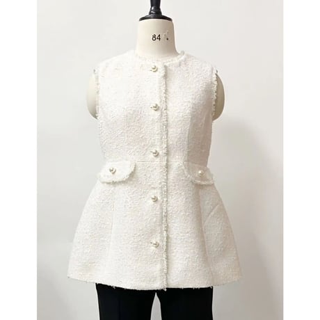 pearl button gilet