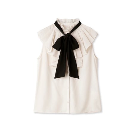 pleats collar sleeveless blouse