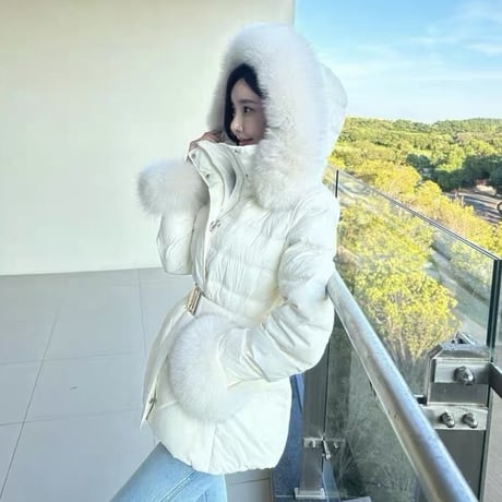 fox fur down jacket