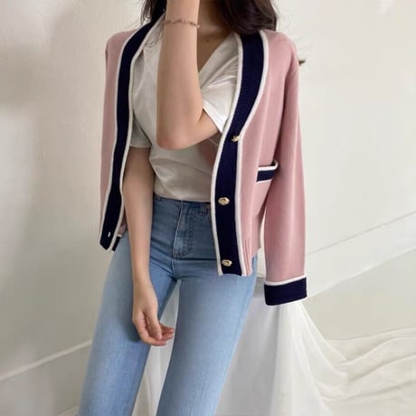 gold button cardigan