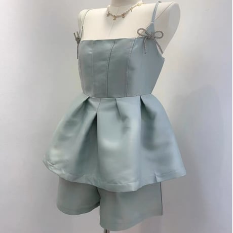 ribbon camisole short pants setup