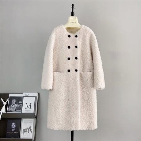 【ウール】boa u-neck long coat