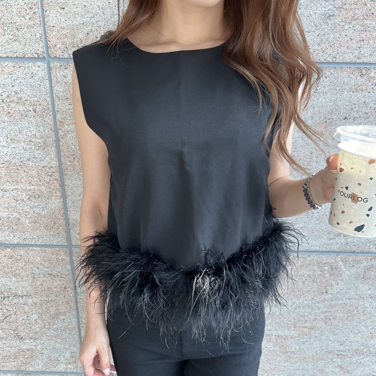 peplum feather tops