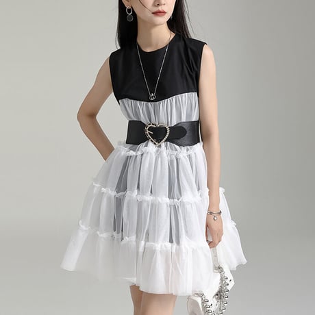 bi-color tulle t-shirt
