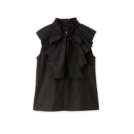 pleats collar sleeveless blouse