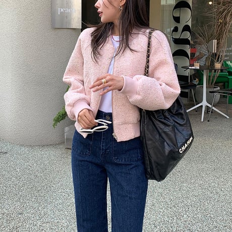 tweed blouson