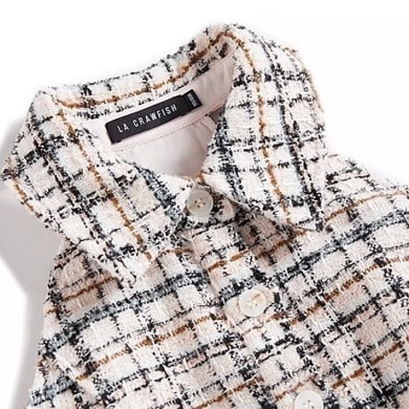 sleeveless tweed onepiece