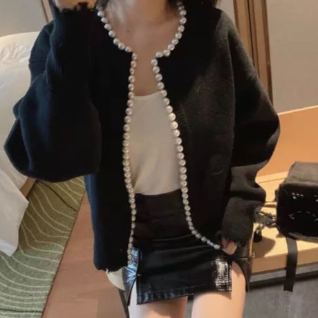 【即納あり】pearl cardigan