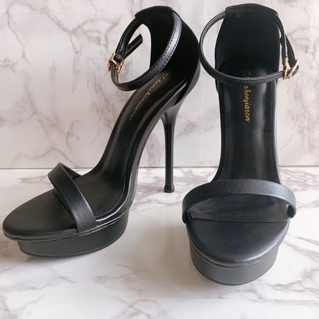 Cowhide high heel sandal