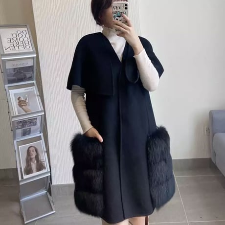 fox fur cape coat