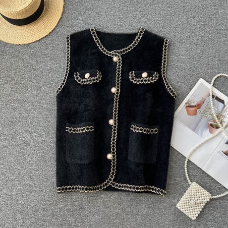 pearl button vest