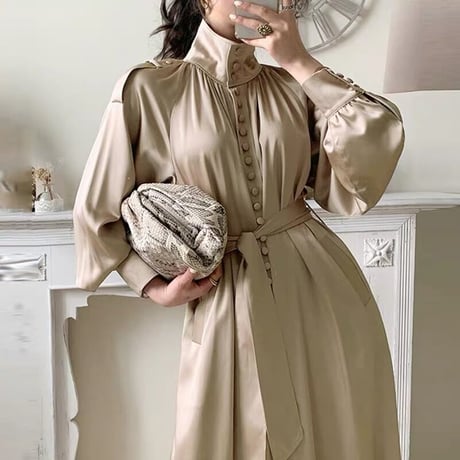ロングブラウスワンピース