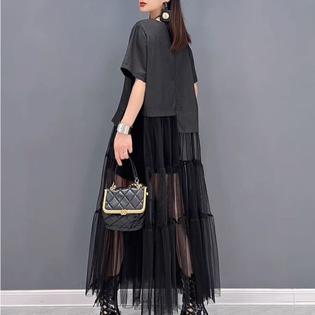 tulle patchwork t-shirt