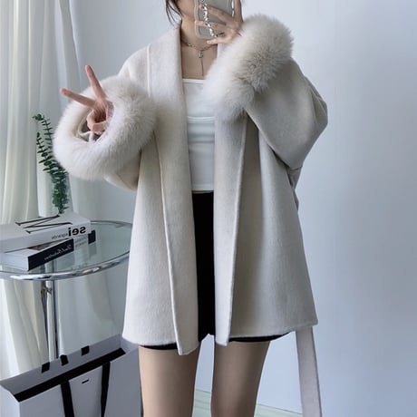 sleeve fox fur coat