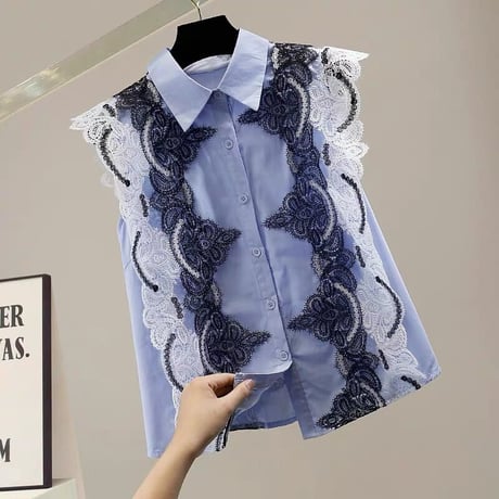 sleeveless lace blouse