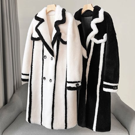 【ウール】bi-color long coat