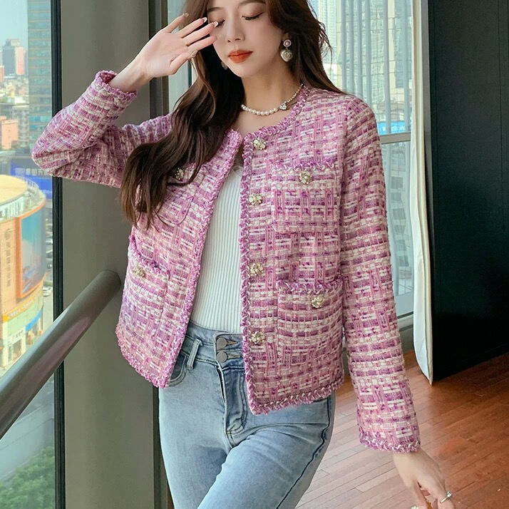 ETRO テーラードジャケット ピンク系 ツイード風 美品♡ Chico（チコ）の「【2023SS】袖スリットショート丈テーラード