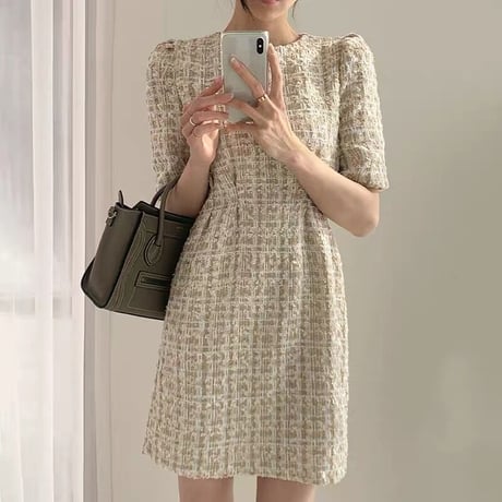【即納あり】tweed mini onepiece