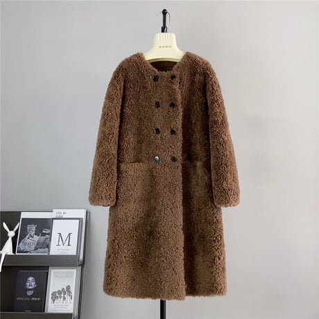 【ウール】boa u-neck long coat