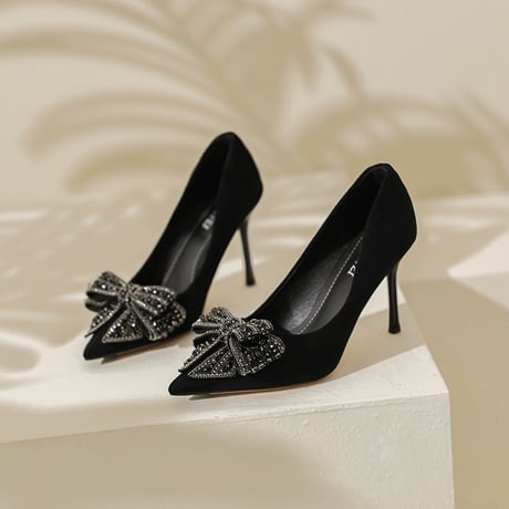 【選べるヒール】ribbon pumps 7cm