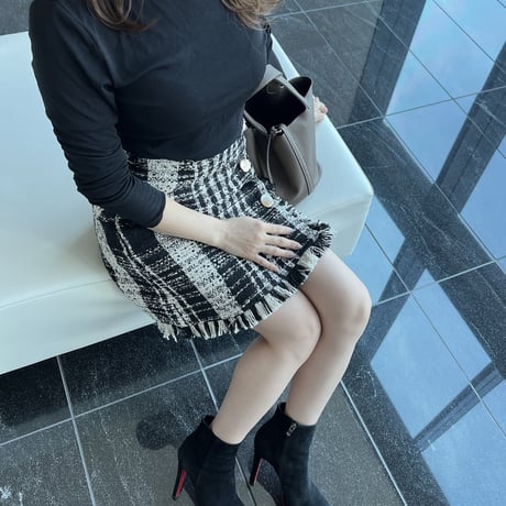 tweed mini skirt