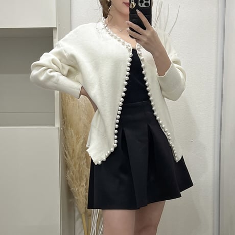 【即納あり】pearl cardigan